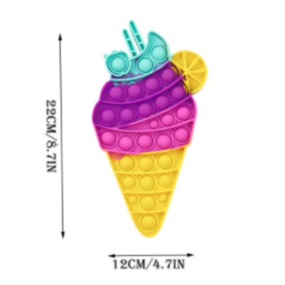 Large Fidget Toy Pop Its Sundae Cone - Picture 1 of 1
